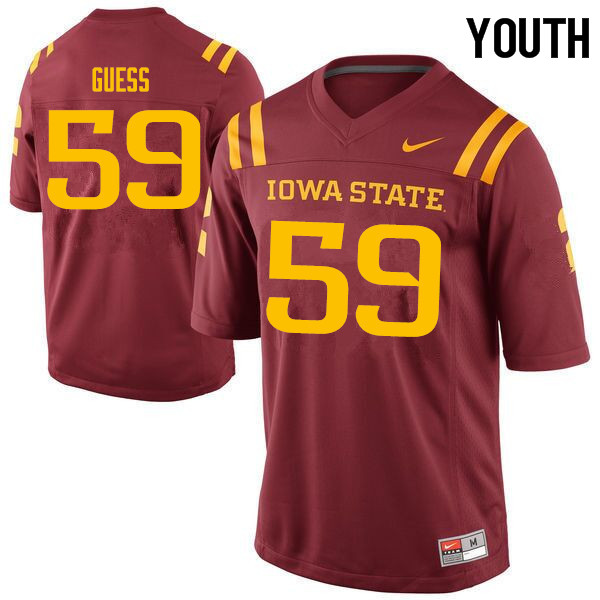 Iowa State Cyclones Youth #59 Connor Guess Nike NCAA Authentic Cardinal College Stitched Football Jersey XS42A50WN